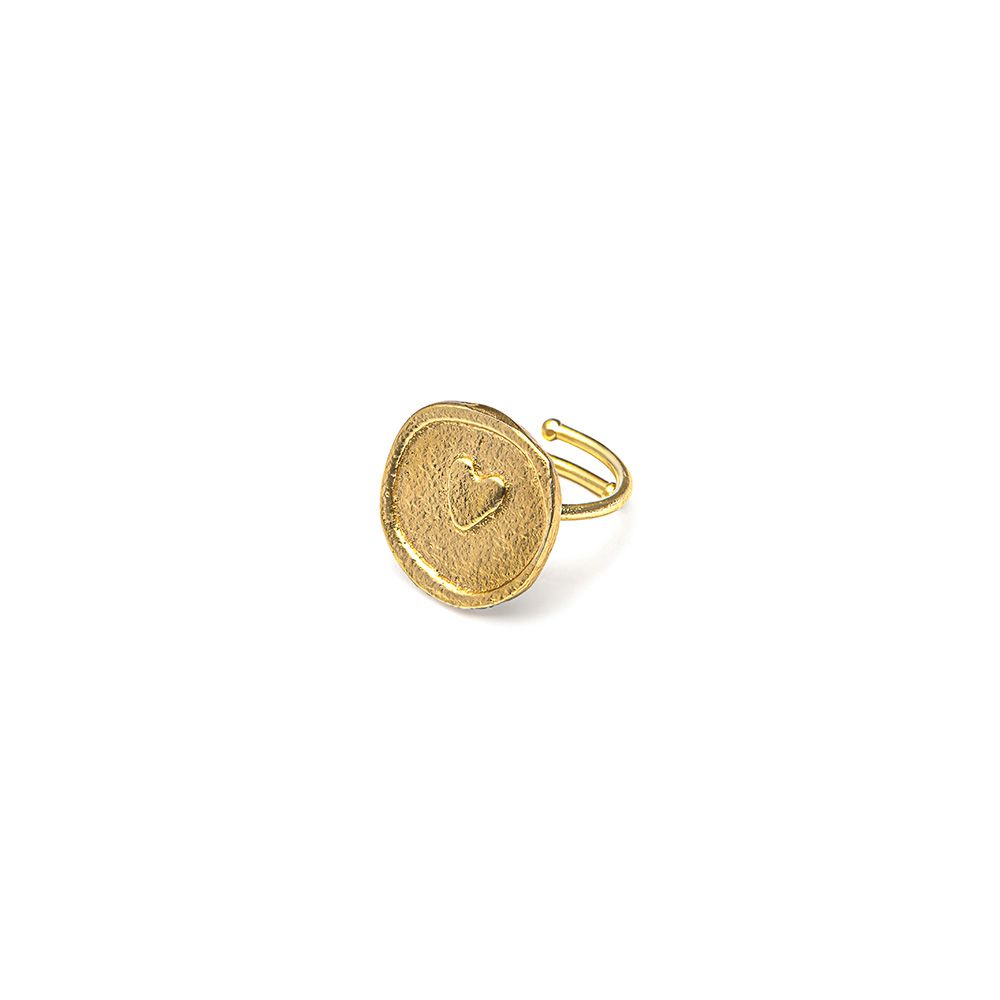 Vestopazzo Heart Coin Ring (DD15075S) - gold