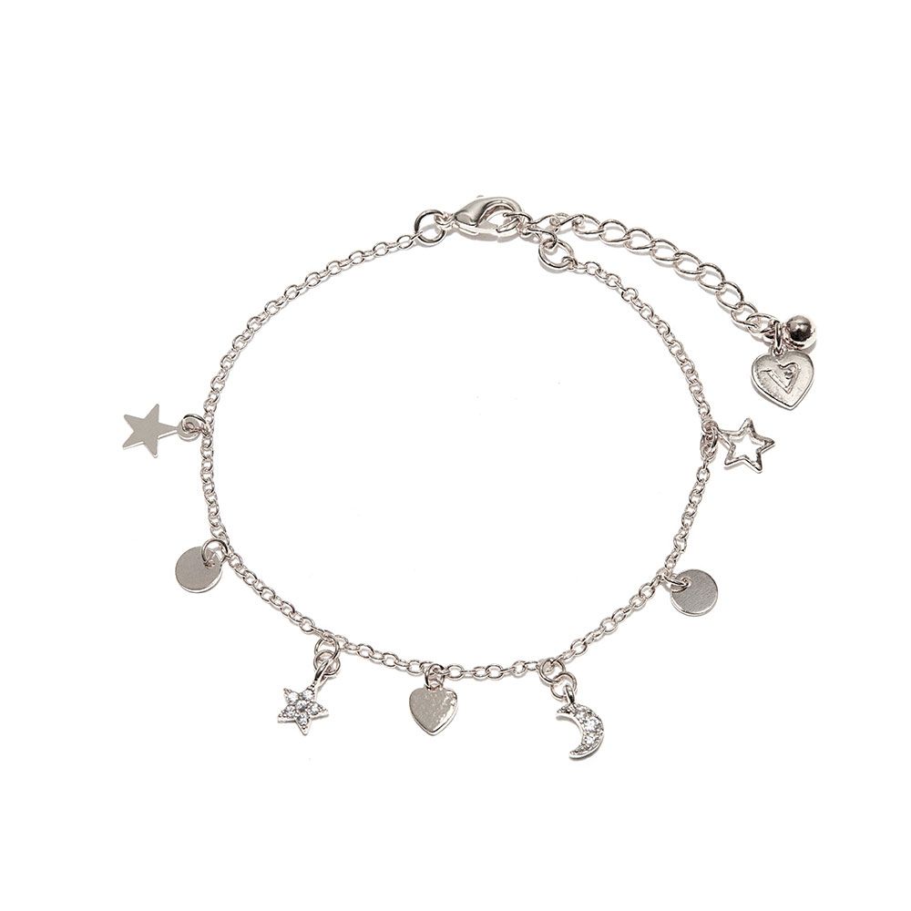 Vestopazzo Moon/Star Pendant Bracelet (KS1012) - Silver