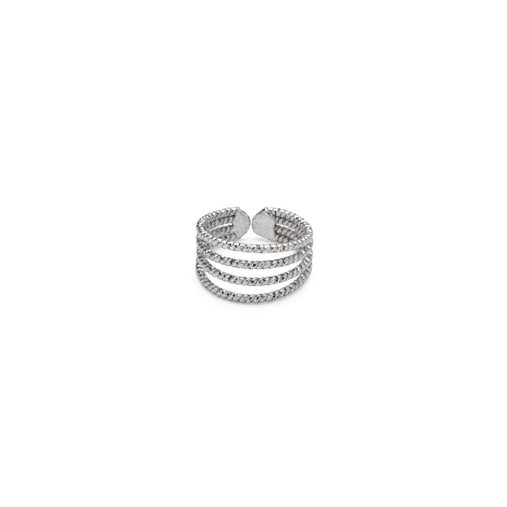 Vestopazzo 4 Line Ring (MI5059) - Silver