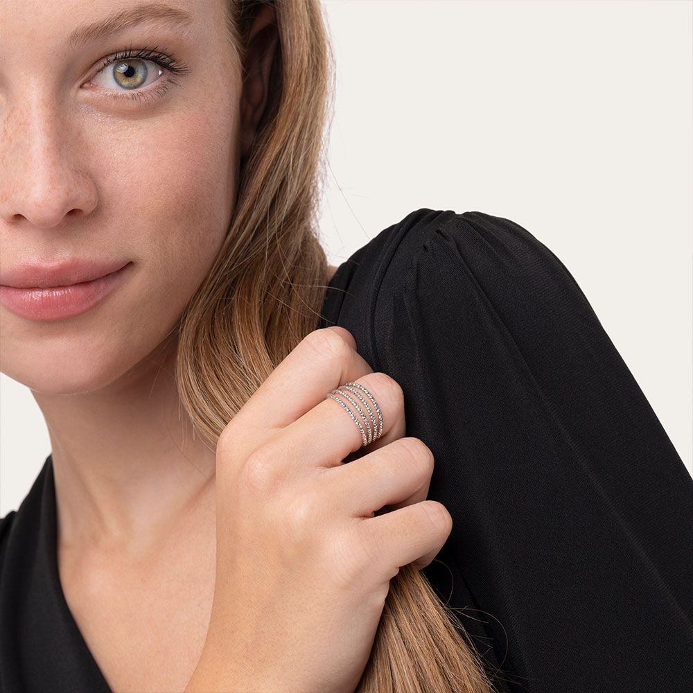 Vestopazzo 4 Line Ring (MI5059) - Silver