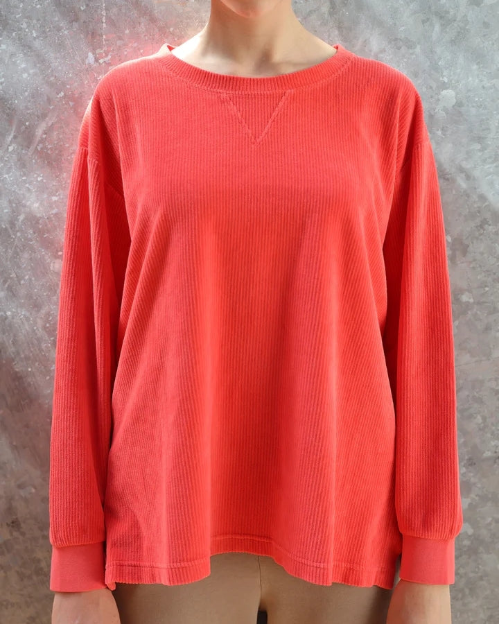 Maya Melbourne Hazel Corduroy Crew Top - Lipstick