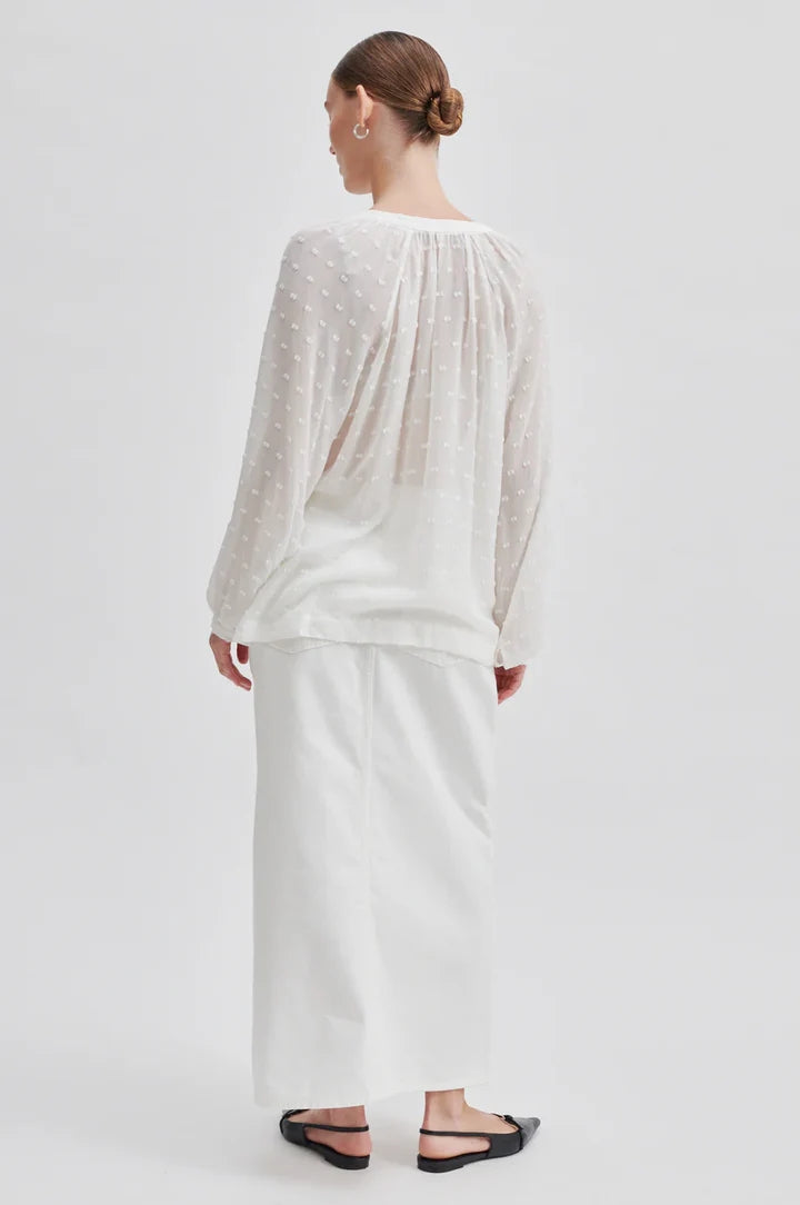 Second Female Cilla Textured Blouse - Snow White