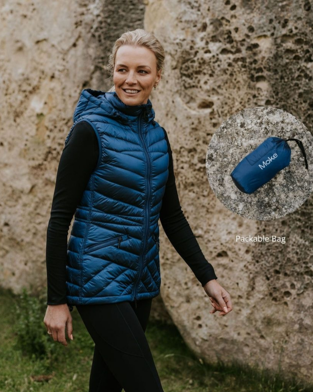 Moke Mary Claire Packable Vest - Moonlight