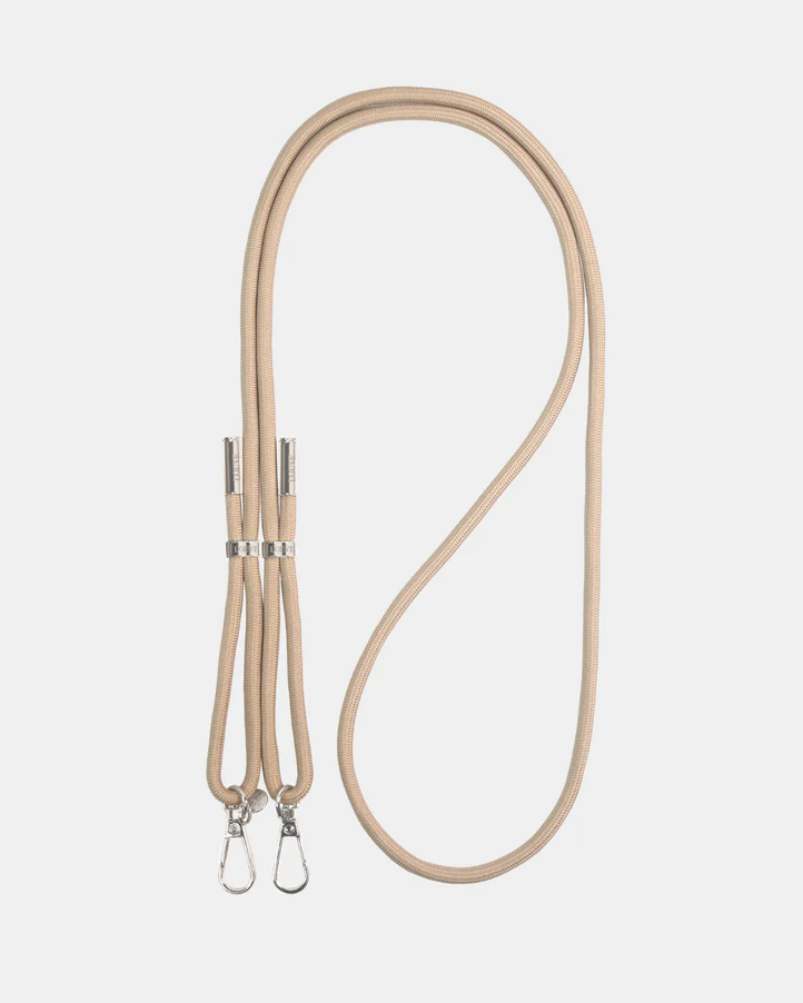 Louve Bisque Phone Cord - Beige/Silver