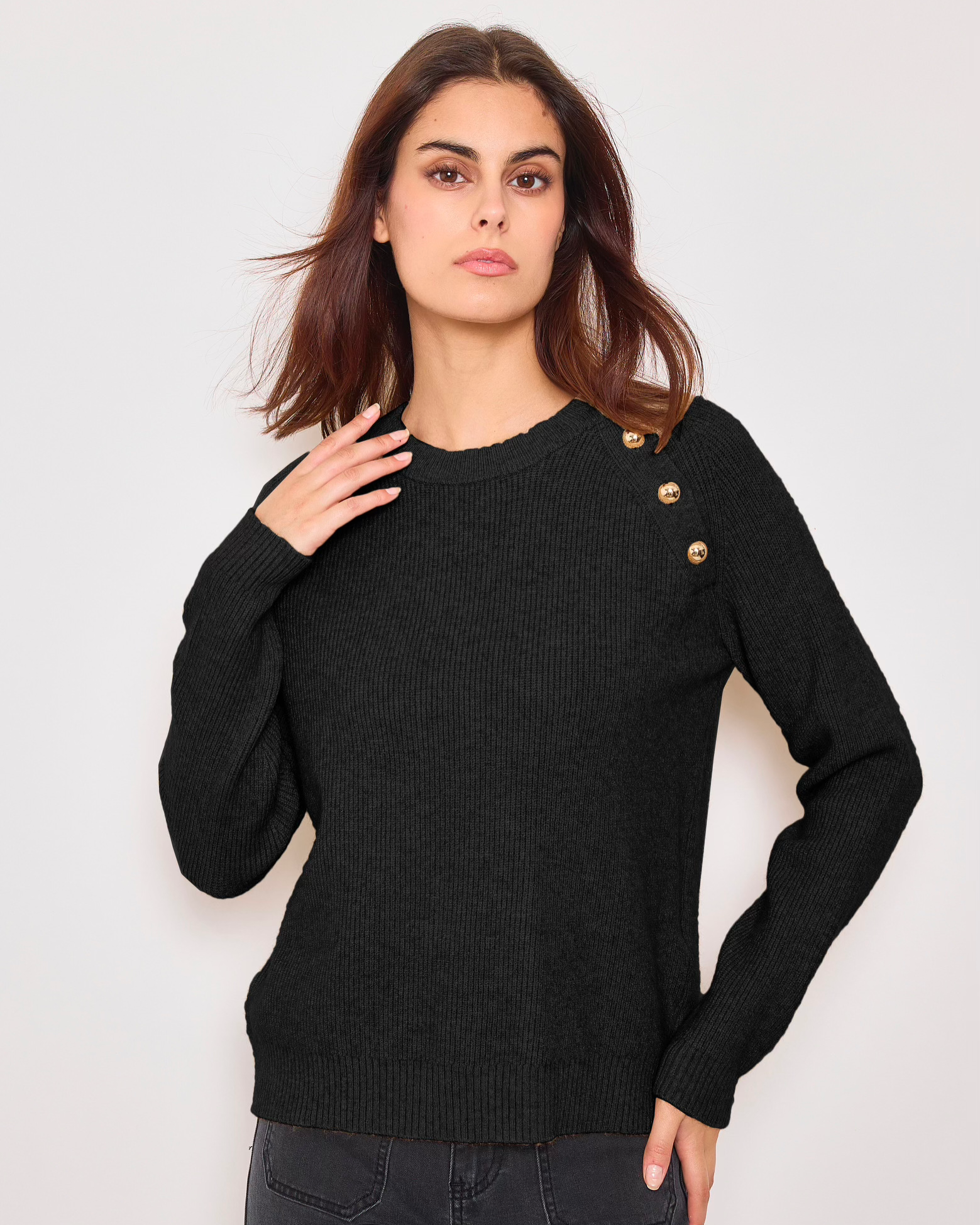 Sunny Studio Paris Zola Raglan Sleeve Crew - Noir