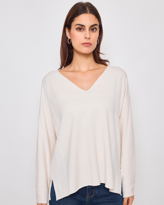Sunny Studio Paris Amalia V Neck - Ecru
