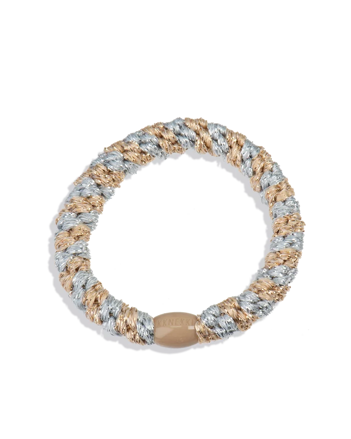 KKNEKKI HAIR TIES - Silver Beige Glitter
