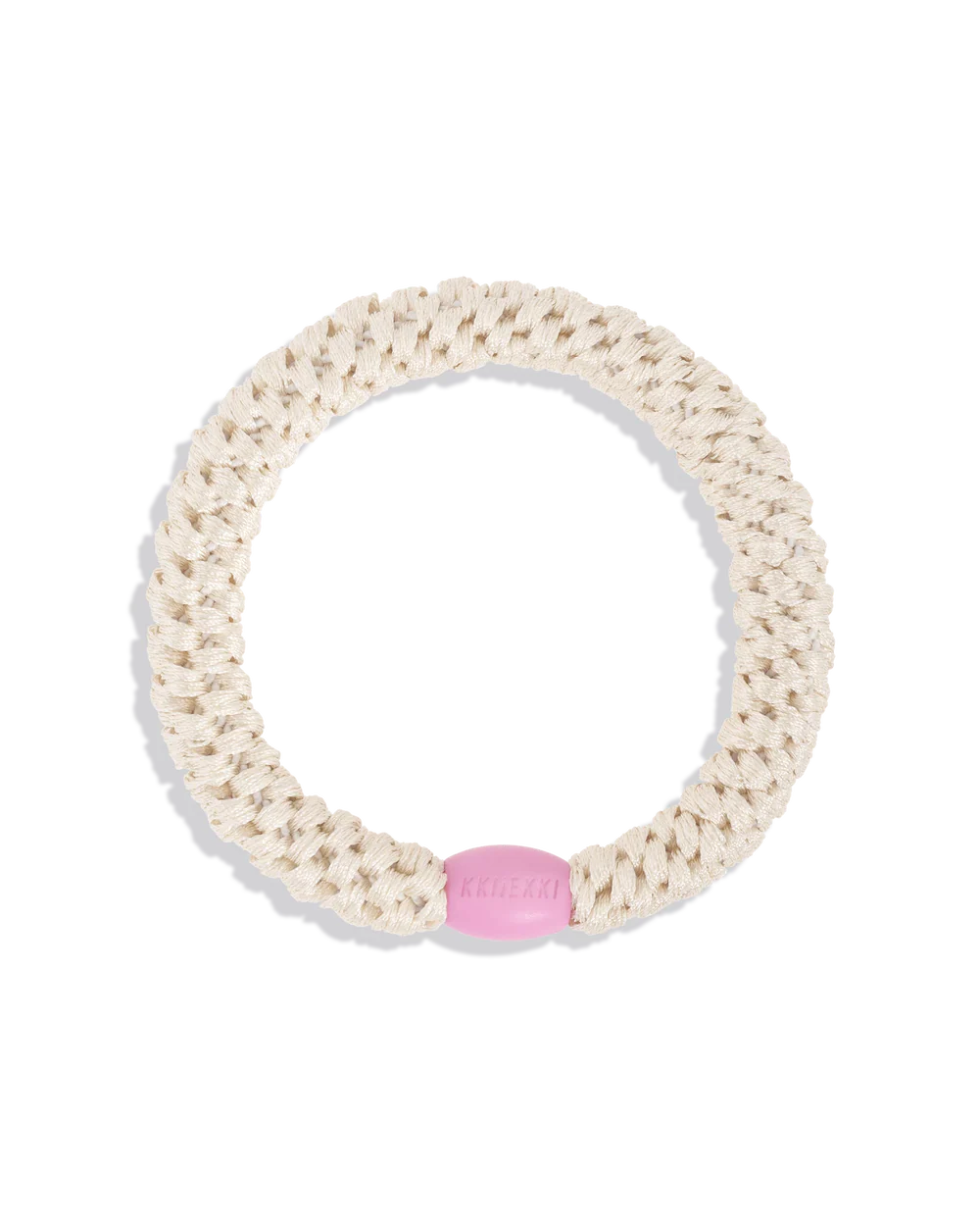 KKNEKKI HAIR TIES -  Ivory Pink Bead