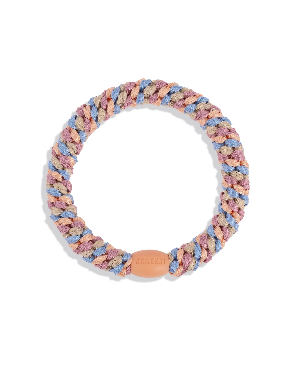 KKNEKKI HAIR TIES - Peach Blue Glitter