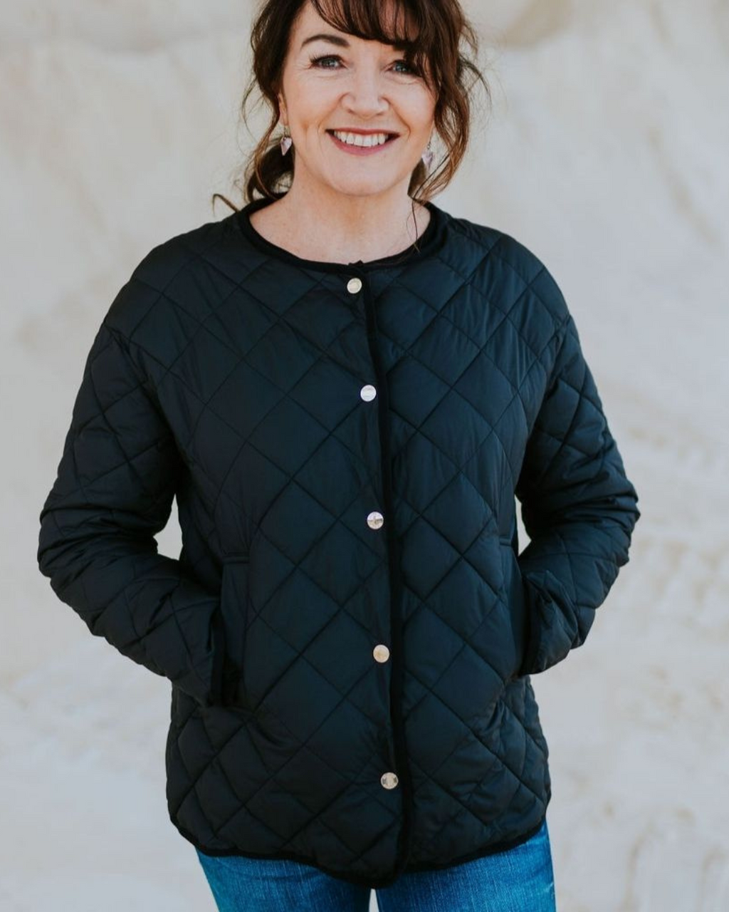 Moke Margot Quilted Jacket - Midnight Blue