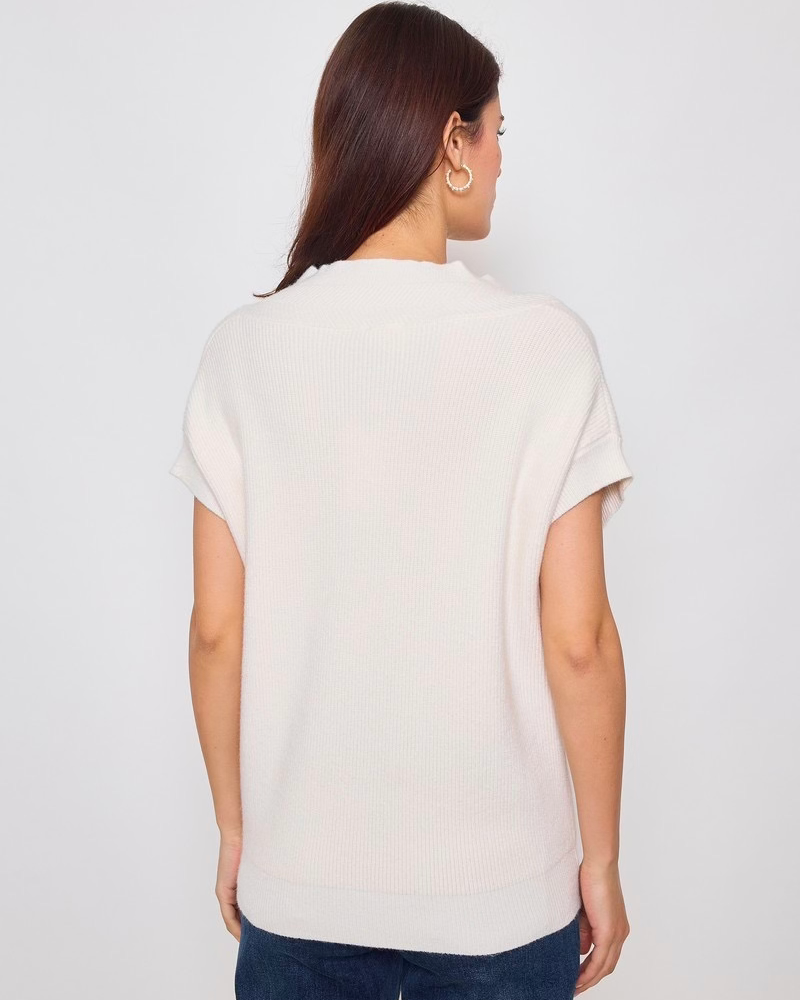 Sunny Studio Paris Gina V Neck Knitted Top - Ecru