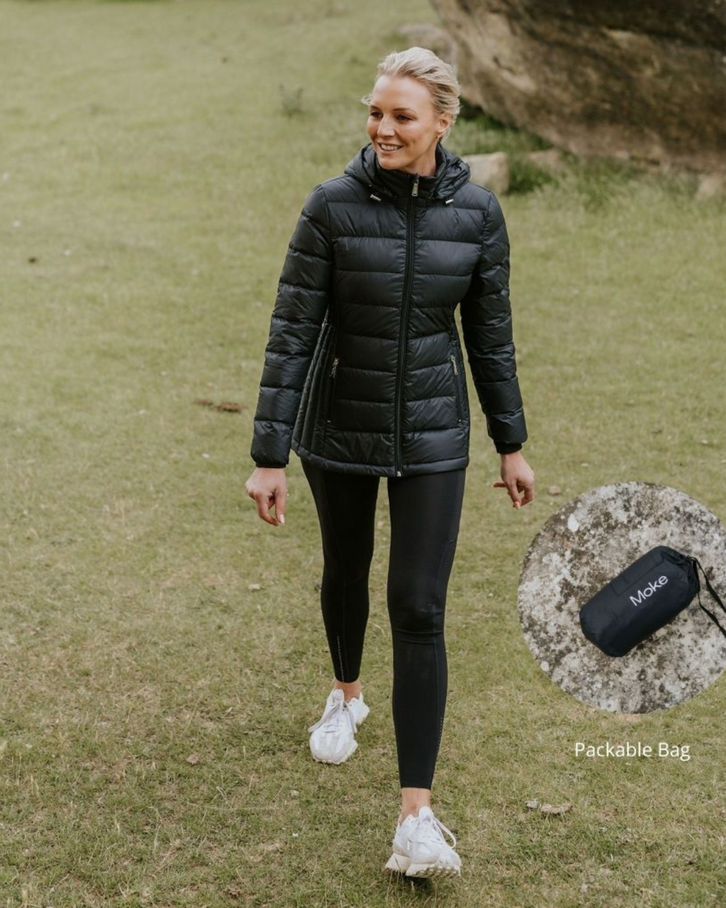 Moke Lynnette 90/10 Packable Jacket - Black