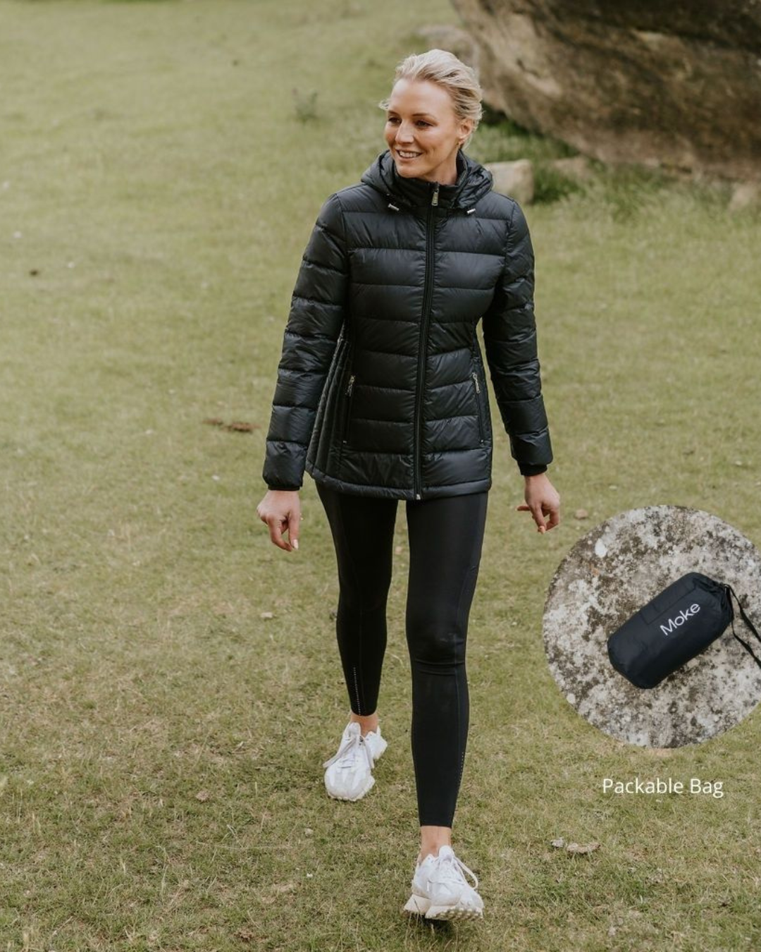 Moke Lynnette 90/10 Packable Jacket - Black