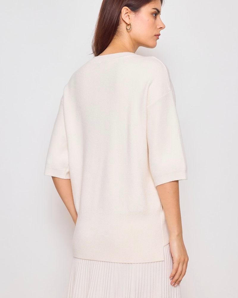 Sunny Studio Paris Elsa 3/4 Sleeve Crew - Ecru
