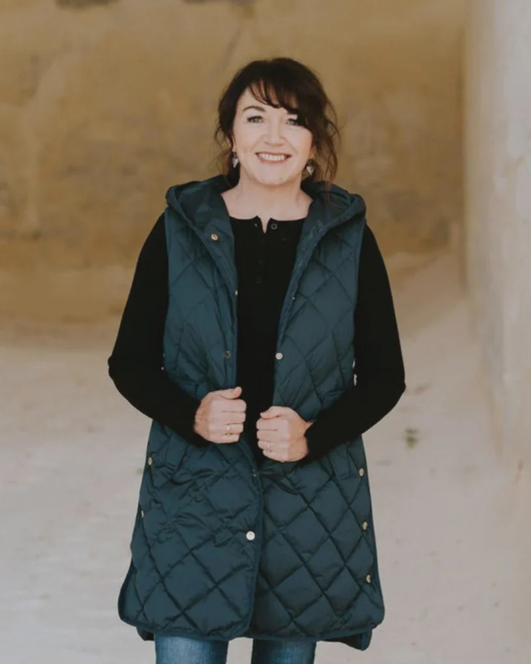 Moke Mae Long Vest - Midnight Blue