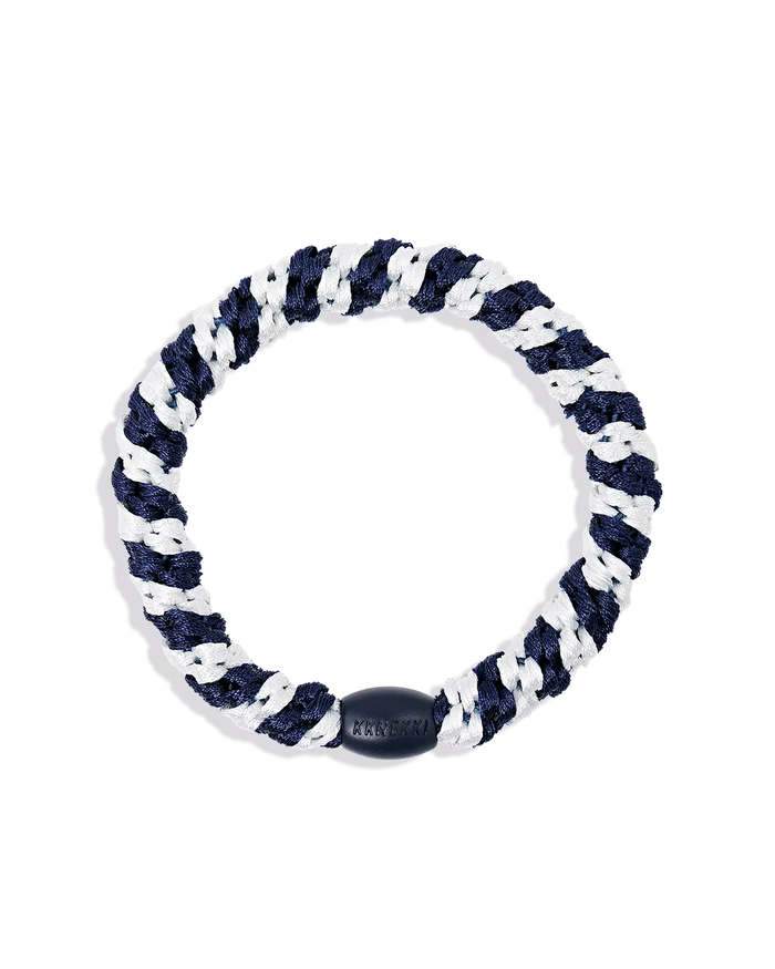 KKNEKKI HAIR TIES - White Navy Stripe