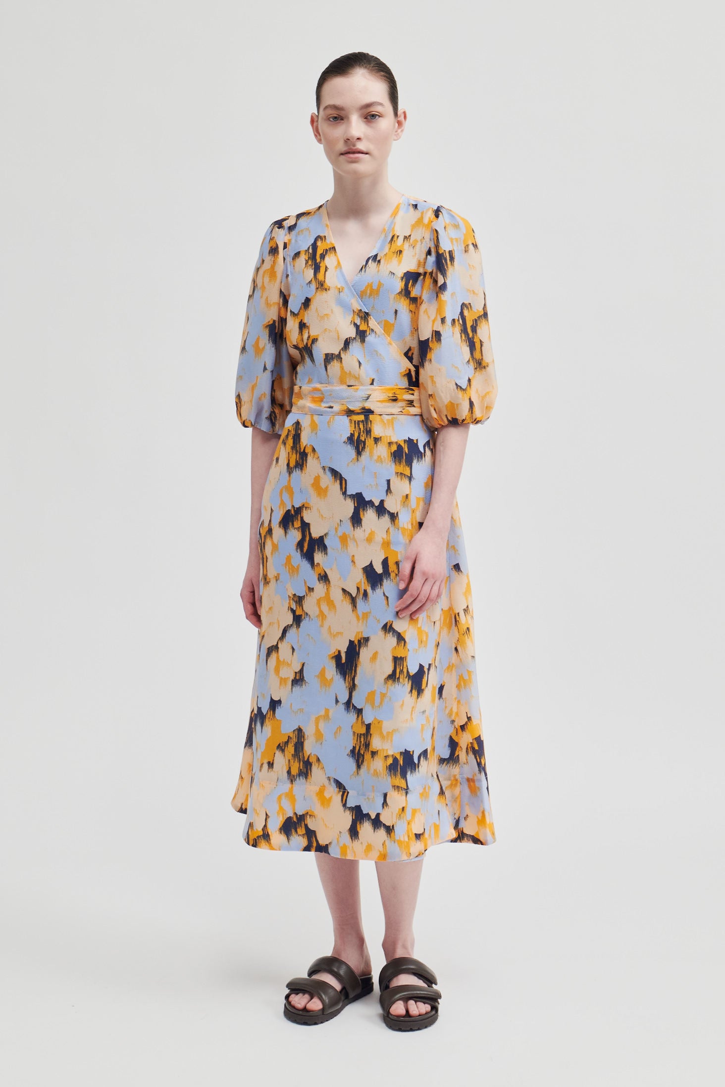 Second Female Marigold Wrap Dress - Heather