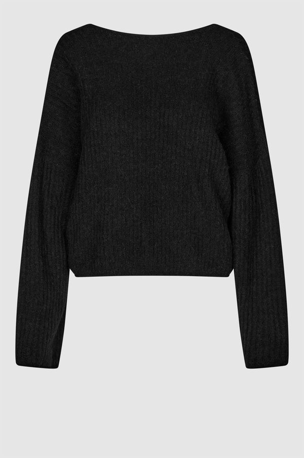 Second Female Ymma Knit Open Back - Black