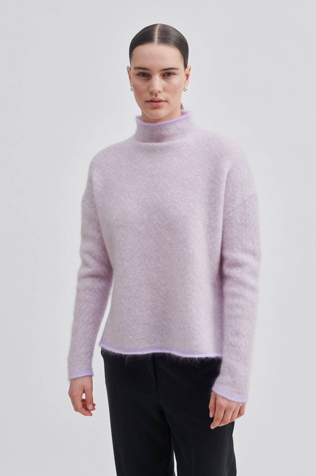 Second Female Herrin Knit New T-Neck - Pastel Lilac