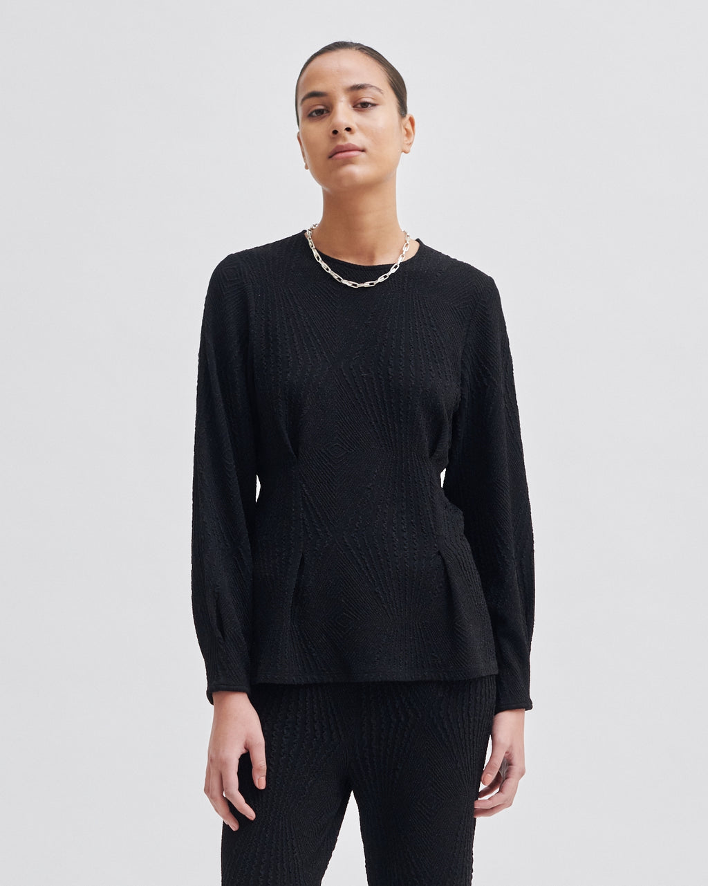 Second Female Shamilla Waisted Blouse - Black