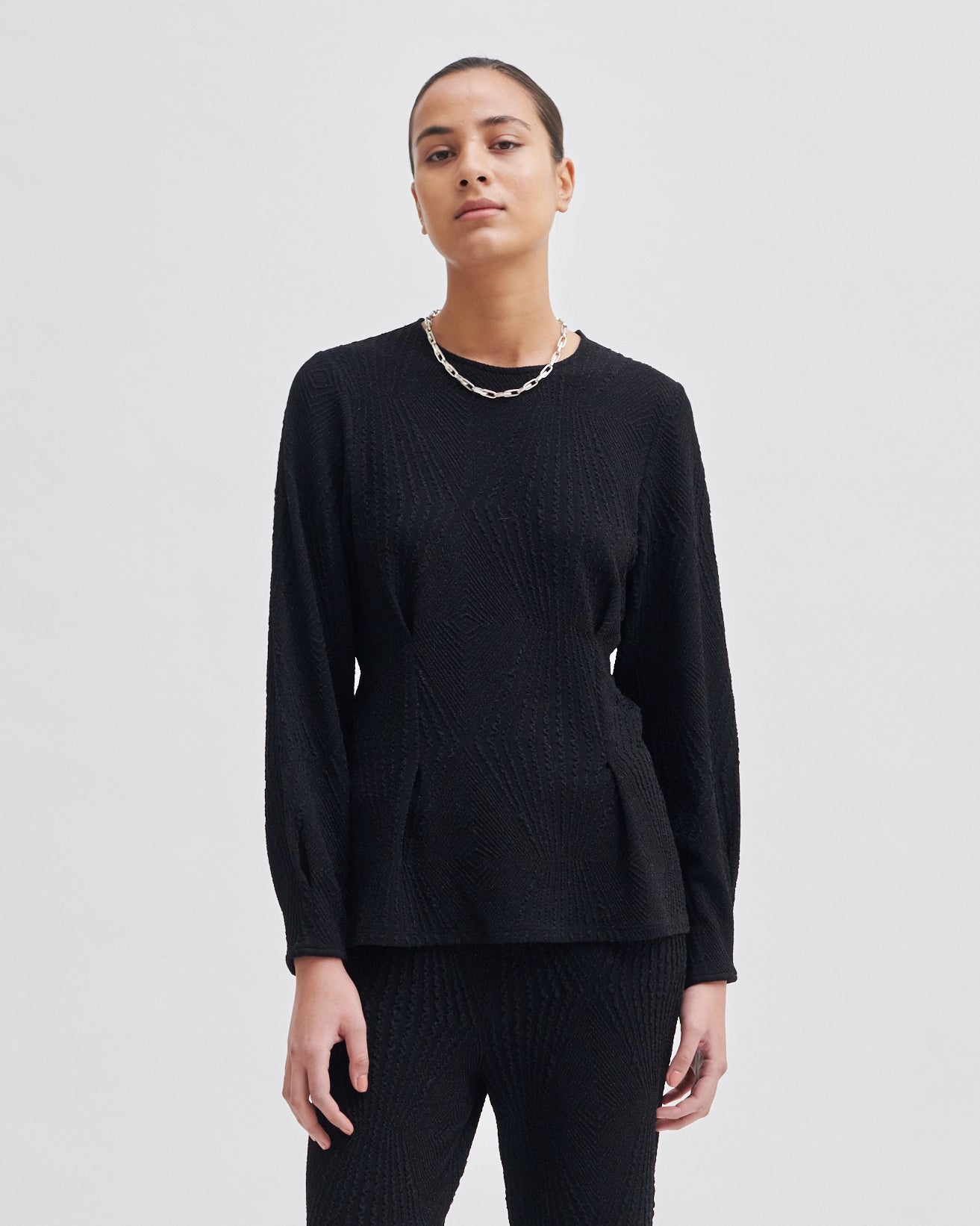 Second Female Shamilla Waisted Blouse - Black