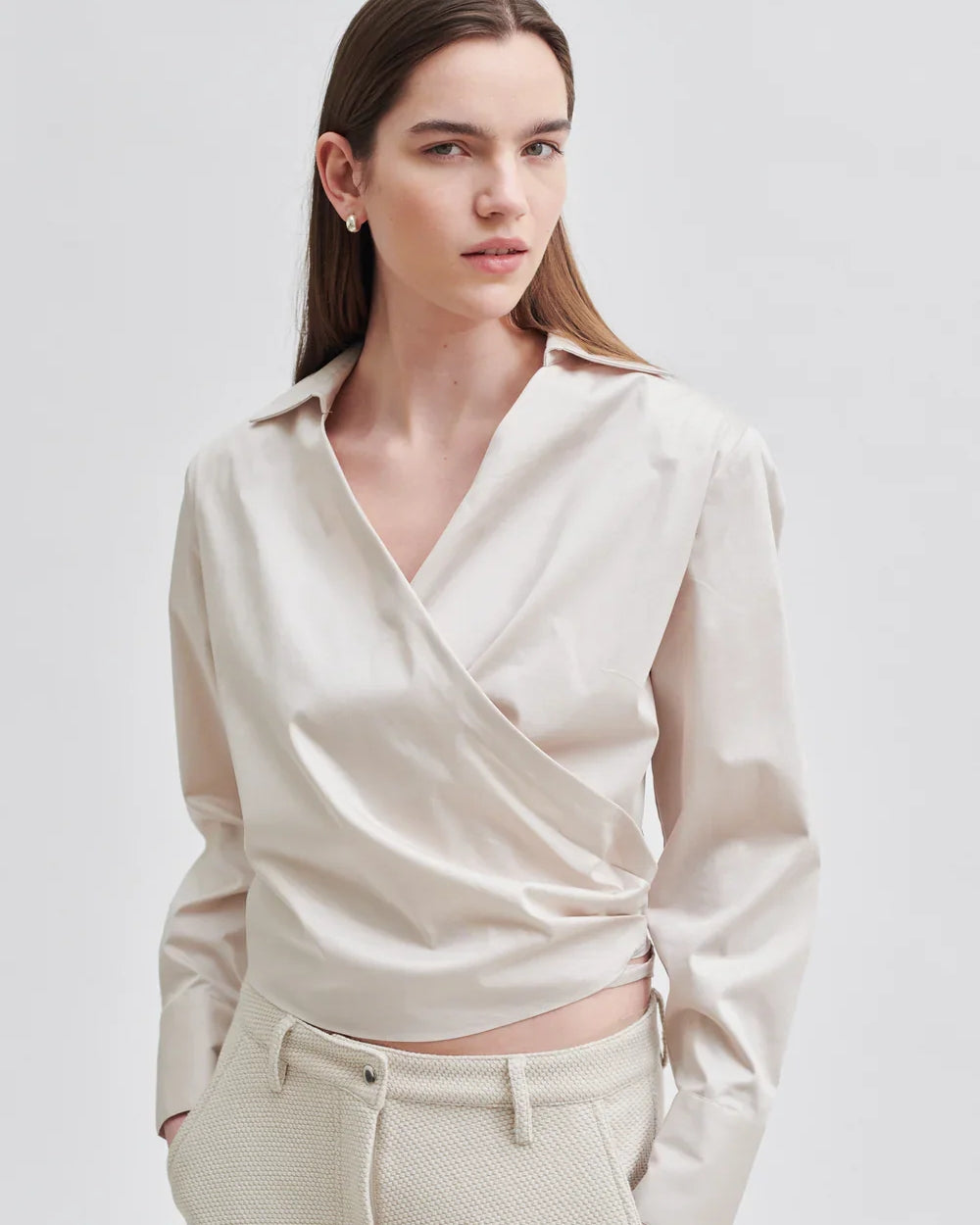 Second Female Milas Wrap Blouse - Moonbeam