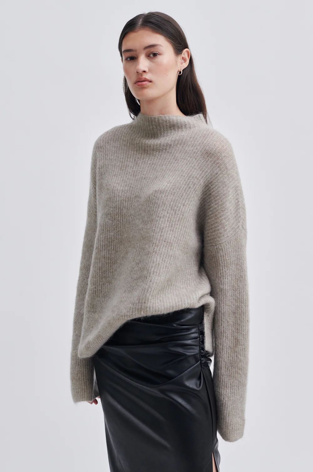 Second Female Seema Faux Leather Skirt - Black