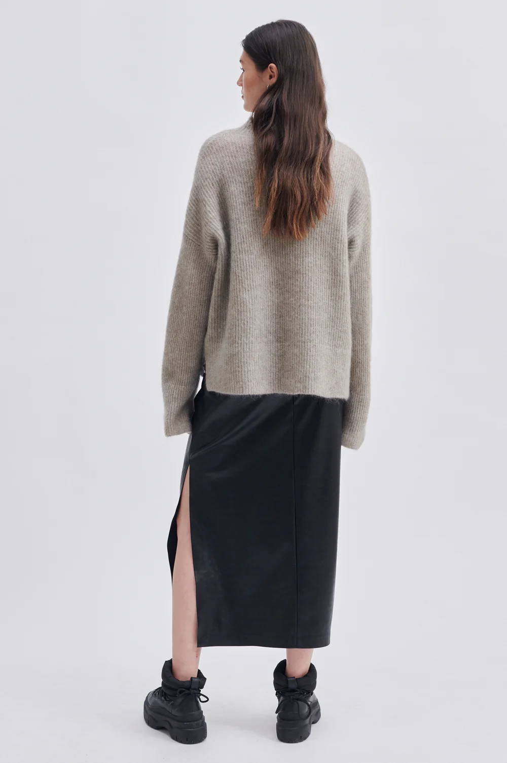 Second Female Seema Faux Leather Skirt - Black