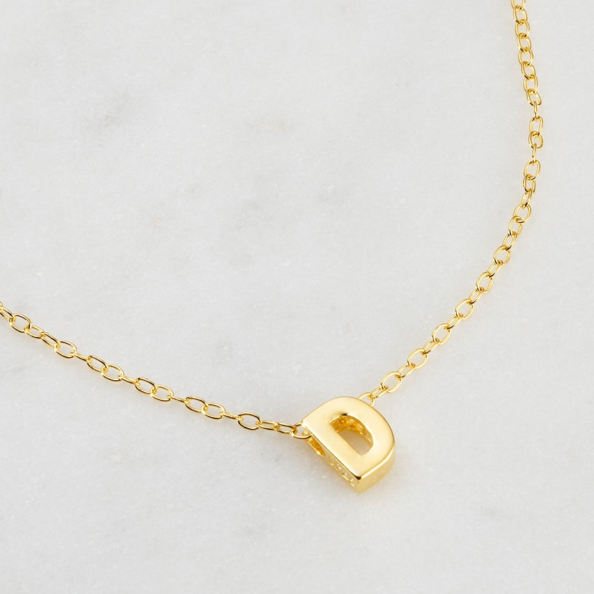 Zafino Gold Letter Necklace - D