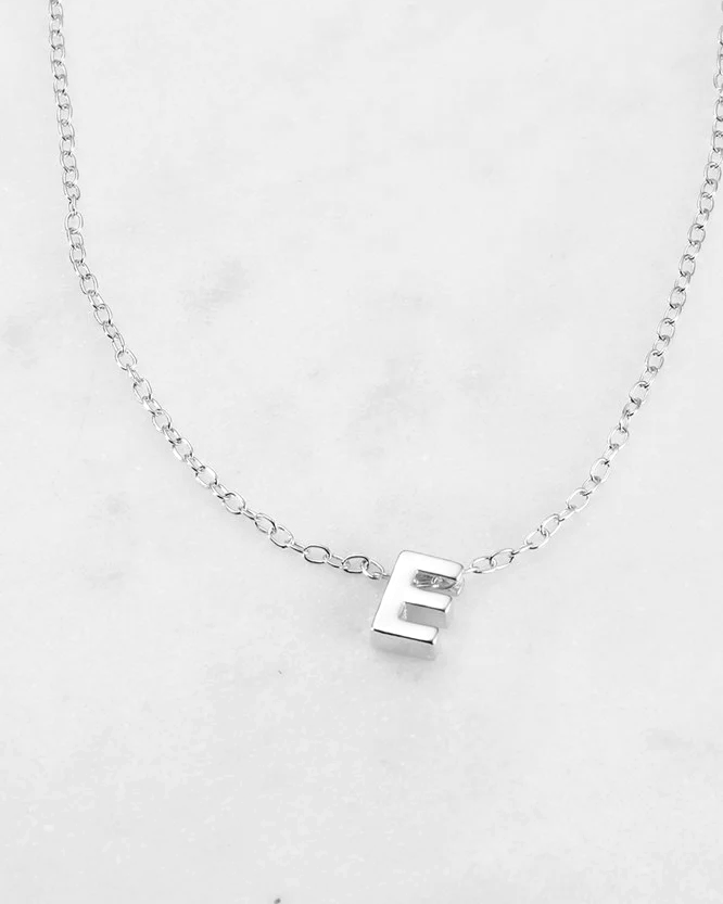 Zafino Silver Letter Necklace - E