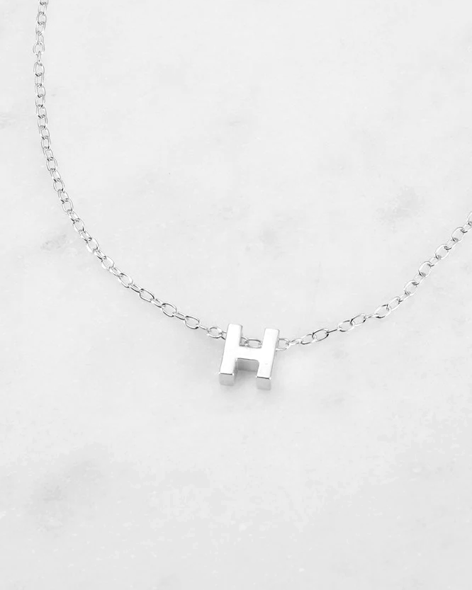 Zafino Silver Letter Necklace - H