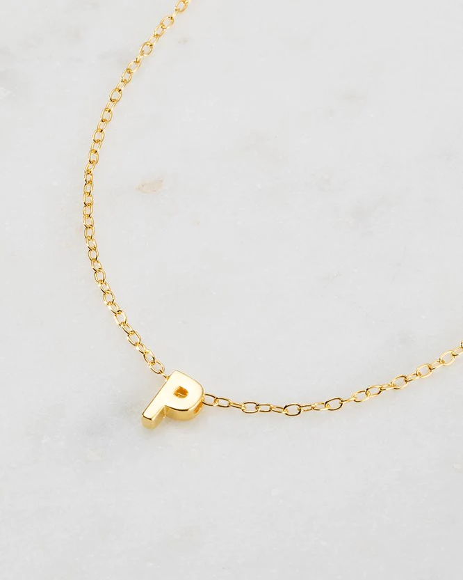 Zafino Gold Letter Necklace - P
