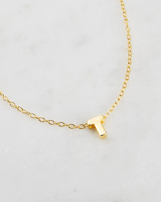 Zafino Gold Letter Necklace - T