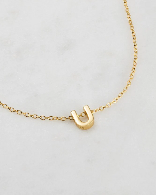 Zafino Gold Letter Necklace - U