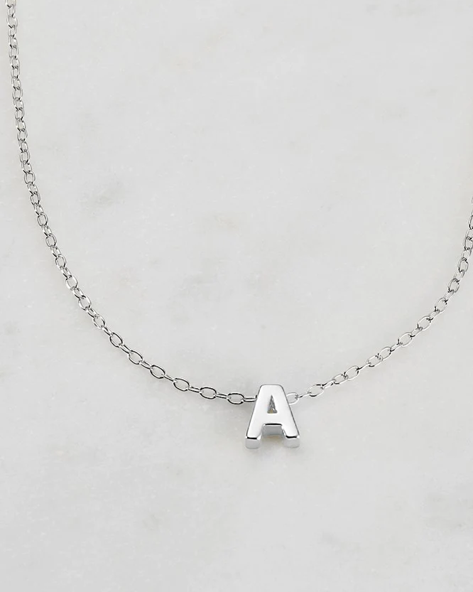 Zafino Silver Letter Necklace - A