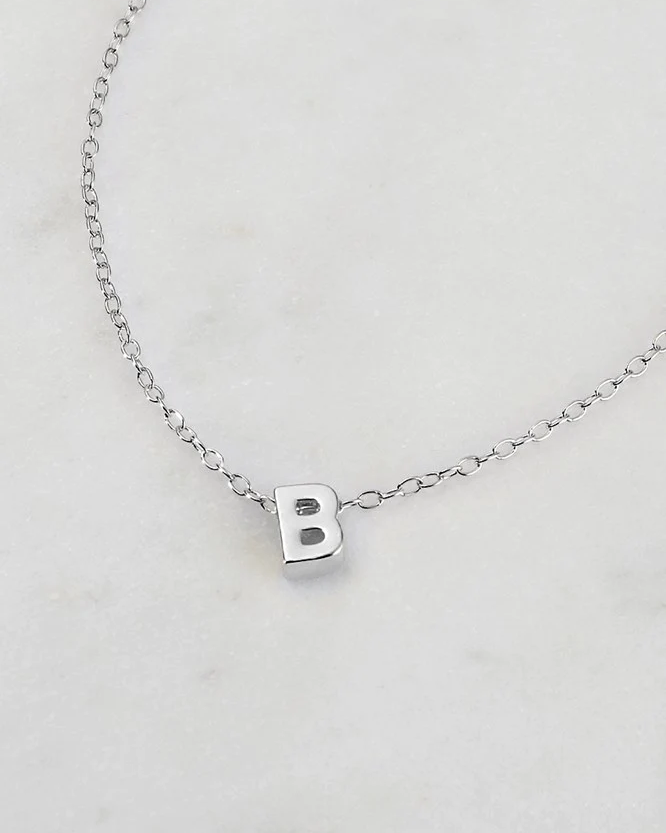 Zafino Silver Letter Necklace - B