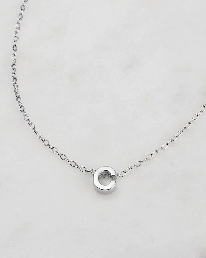 Zafino Silver Letter Necklace - C