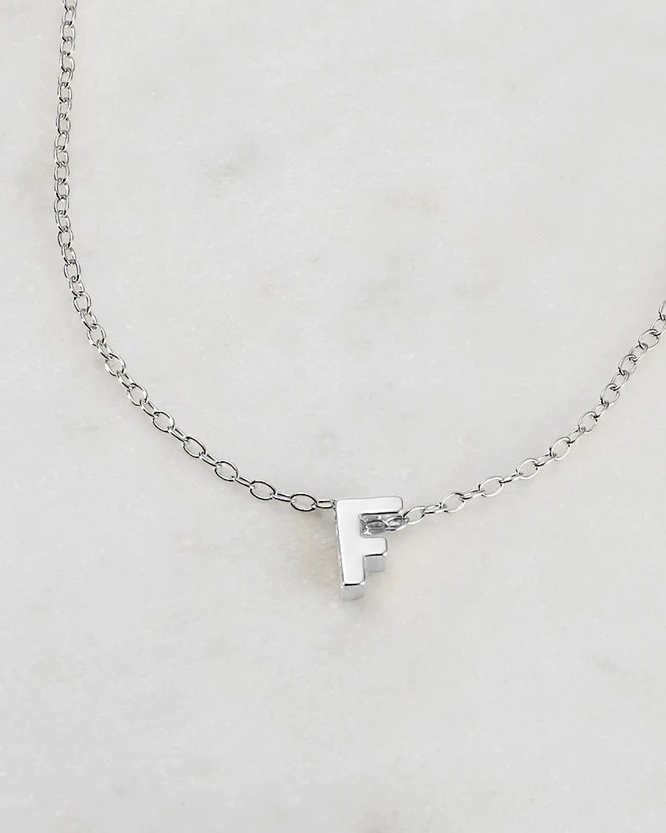Zafino Silver Letter Necklace - F