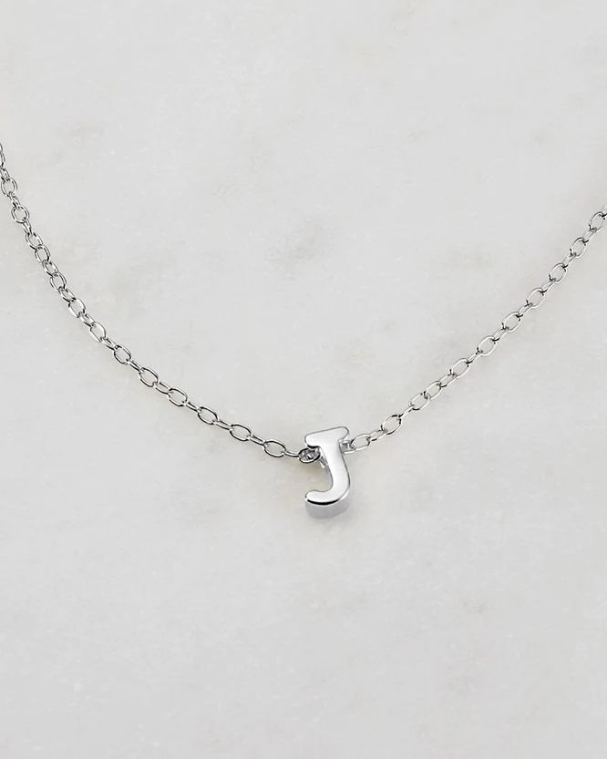 Zafino Silver Letter Necklace - J