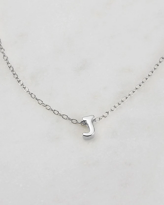 Zafino Silver Letter Necklace - J