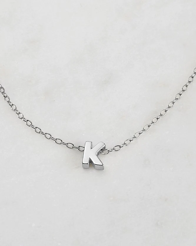 Zafino Silver Letter Necklace - K