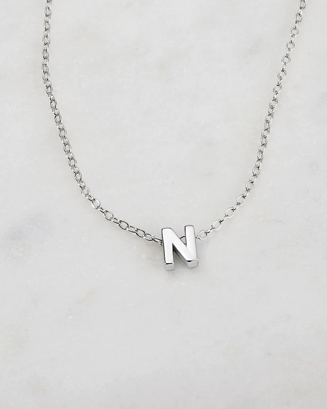 Zafino Silver Letter Necklace - N