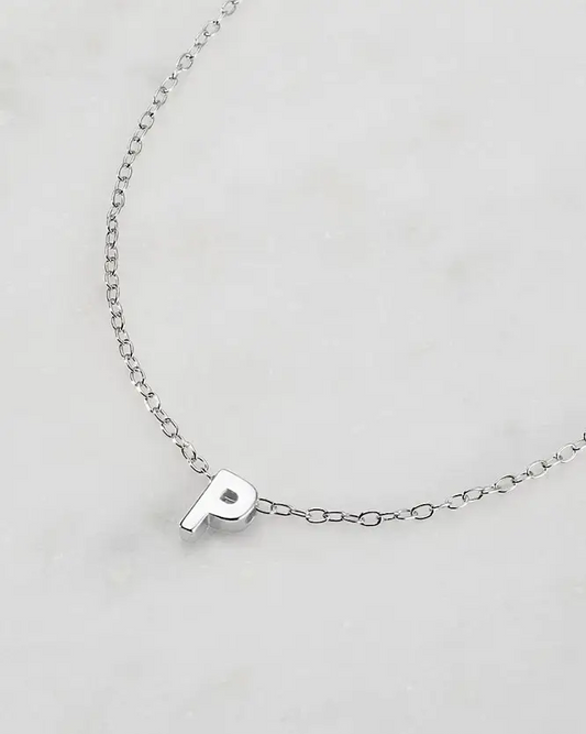 Zafino Silver Letter Necklace - P