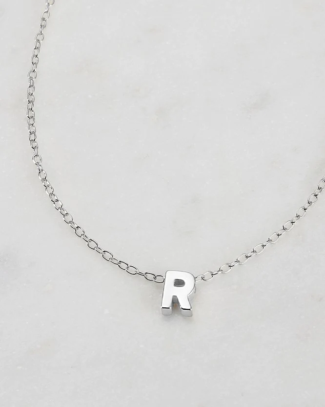 Zafino Silver Letter Necklace - R