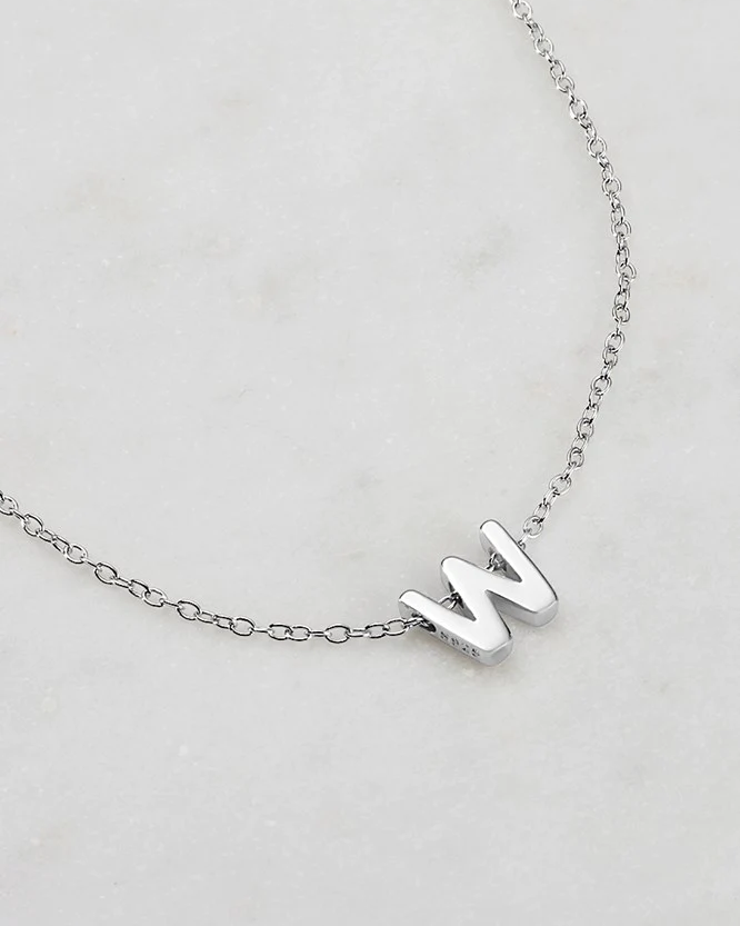 Zafino Silver Letter Necklace - W