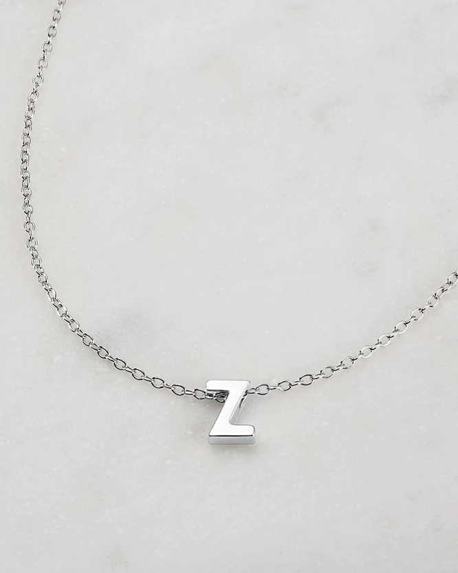 Zafino Silver Letter Necklace - Z