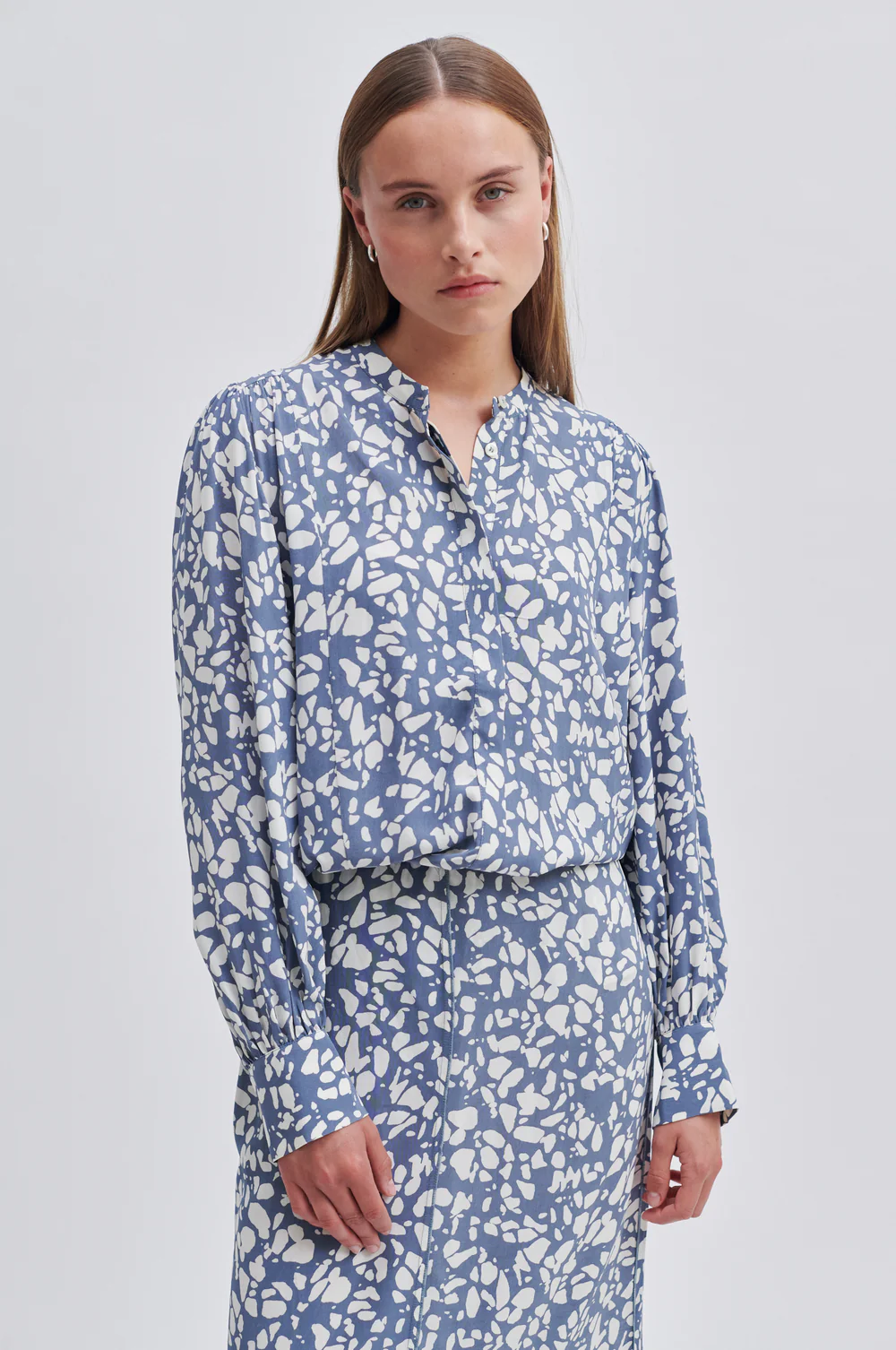 Second Female Jo Printed Shirt - Stormy Weather