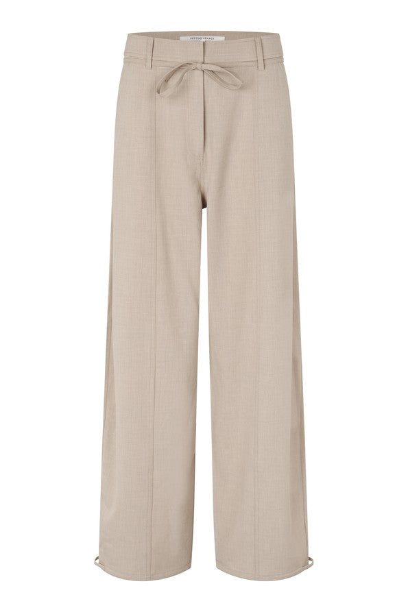 Second Female S26 Zoie Cargo Trousers - Light Beige Melange