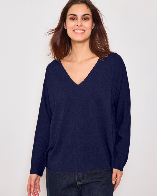 Sunny Studio Paris Amalia V Neck - Marine