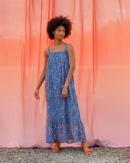 Indi & Cold Cotton Maxi Dress (AD170) - Cuarzo Azul